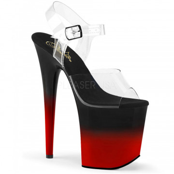 Pleaser FLAMINGO-808BR-H Clr/Blk-Red