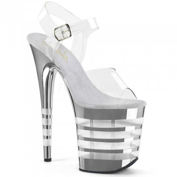 Pleaser FLAMINGO-808CHLN Clr/Slv Chrome