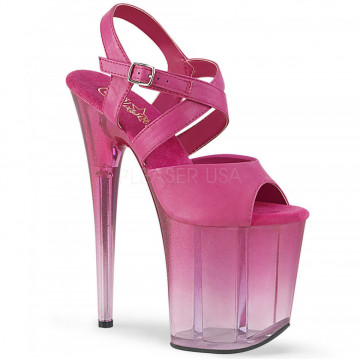 Pleaser FLAMINGO-822T Fuchsia Faux Leather/Faded F