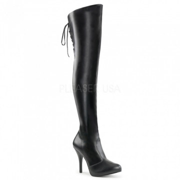 Pleaser Pink Label EVE-312 Blk Str Faux Leather