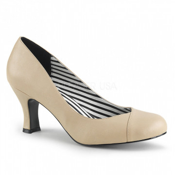 Pleaser Pink Label JENNA-01 Cream Faux Leather
