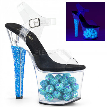 Pleaser RADIANT-708NSB Clr/Neon Ice Blue