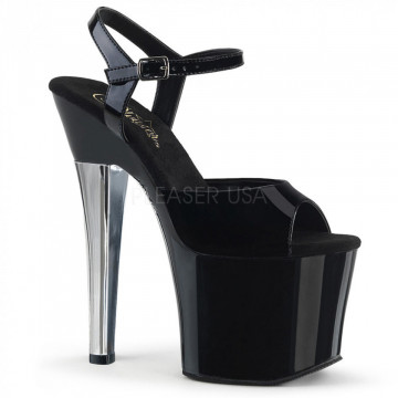 Pleaser RADIANT-709CHH Blk Pat/Blk-Slv