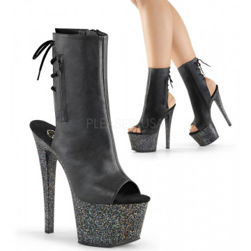 Pleaser SKY-1018MG Blk Faux Leather/Blk Matte