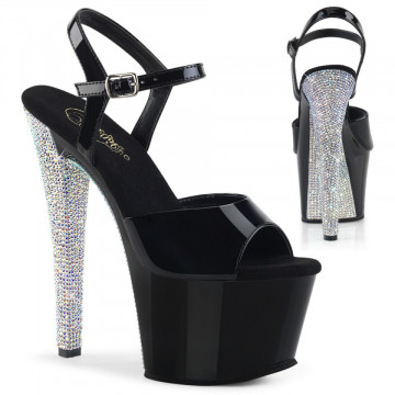 Pleaser SKY-309CHRS Blk/Blk-Slv AB RSTN