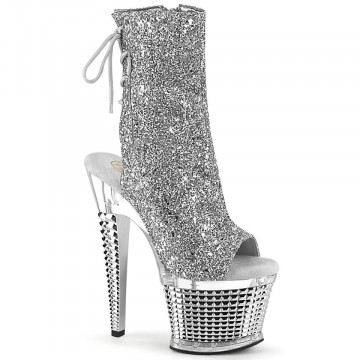 Pleaser SPECTATOR-1018G Slv Glitter/Clr-Slv Chrome