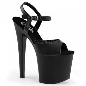 Pleaser TABOO-709 Blk Faux Leather/Blk Matte