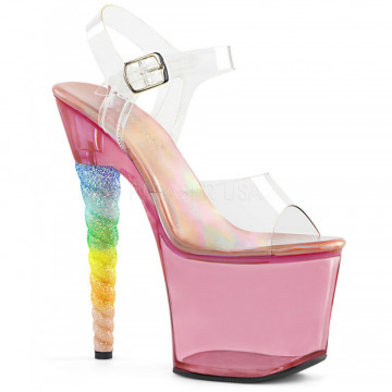 Pleaser UNICORN-708T Clr/Bubble Gum Pink Tinted