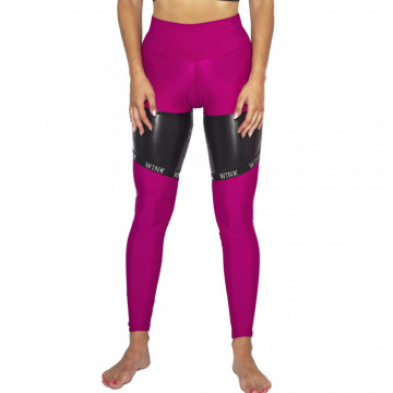 WINK POLE LEGGINGS Compression ECONYL® con fascie grip RASPBERRY
