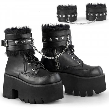 Demonia ASHES-57 Blk Vegan Leather