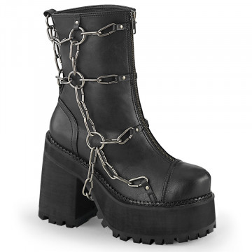 Demonia ASSAULT-66 Blk Vegan Leather