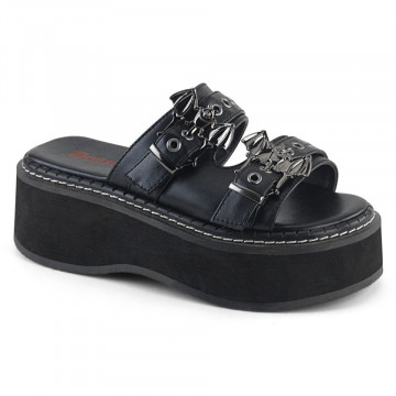 Demonia EMILY-100 Blk Vegan Leather