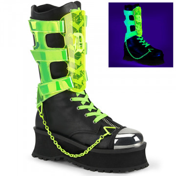Demonia GRAVEDIGGER-255 Blk Vegan Leather