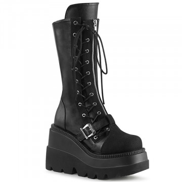 Demonia SHAKER-71 Blk Vegan Leather-Canvas