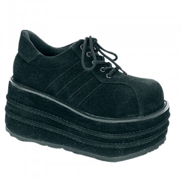 Demonia TEMPO-08 Blk Vegan Suede