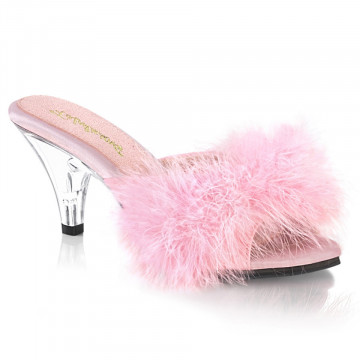Fabulicious BELLE-301F B. Pink Pu-Fur/Clr