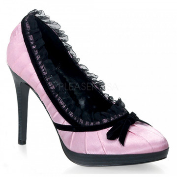 Pin Up Couture BLISS-38 Pink-Blk Satin