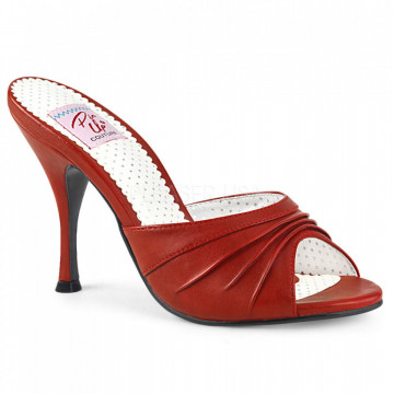 Pin Up Couture MONROE-01 Red Faux Leather