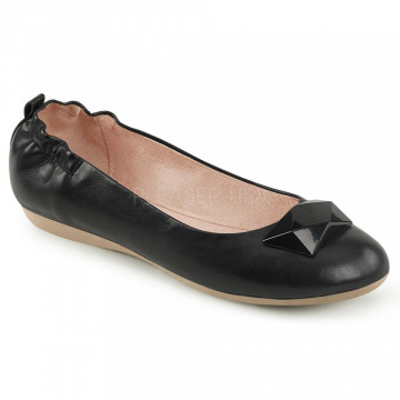 Pin Up Couture OLIVE-08 Blk Faux Leather