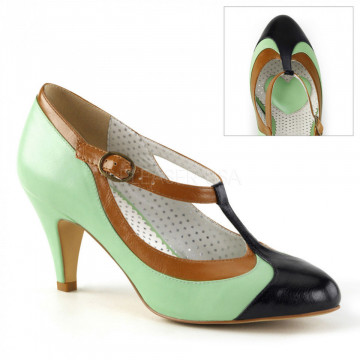 Pin Up Couture PEACH-03 Mint Multi Faux Leather