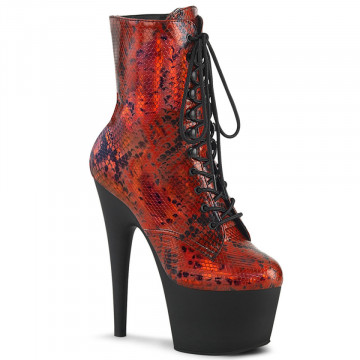 Pleaser ADORE-1020SP Red Holo Snake Print/Blk Matt
