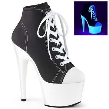 Pleaser ADORE-700SK-02 Blk Canvas/Neon White