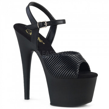 Pleaser ADORE-709 Blk Quilted Faux Leather/Blk Matte