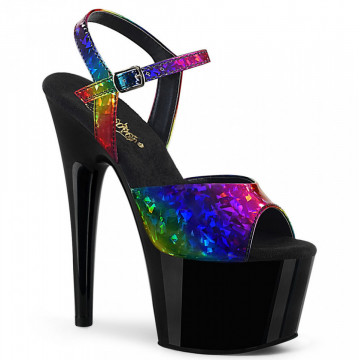 Pleaser ADORE-709RB Rainbow Holo/Blk