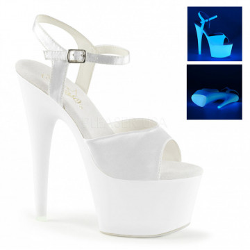 Pleaser ADORE-709UV Wht Satin/Neon Wht