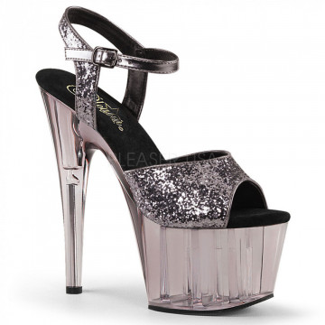 Pleaser ADORE-710GT Pewter Glitter/Smoke Tinted