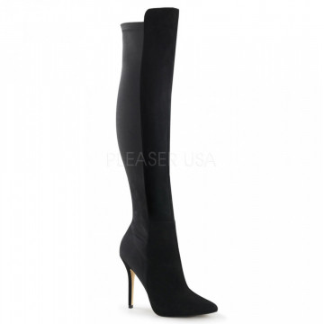Pleaser AMUSE-2018 Blk Suede-Nylon