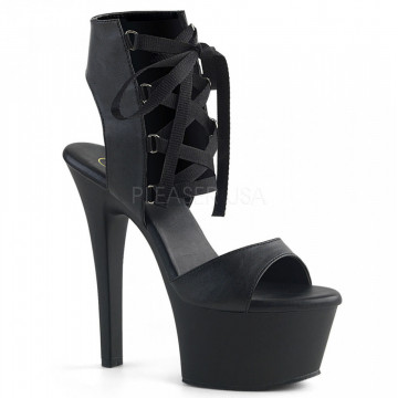 Pleaser ASPIRE-600-14 Blk Faux Leather/Blk Matte
