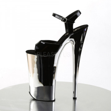 Pleaser BEYOND-009 Blk/Slv Chrome