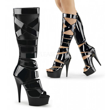 Pleaser DELIGHT-600-49 Blk Str Pat/Blk