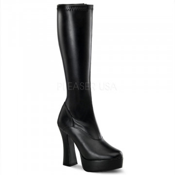 Pleaser ELECTRA-2000Z Blk Str Faux Leather
