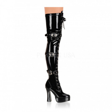 Pleaser ELECTRA-3028 Blk Str Pat