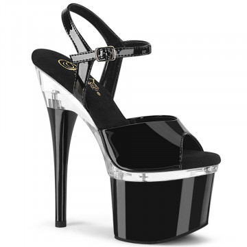 Pleaser ESTEEM-709 Blk Pat/Clr-Blk
