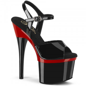 Pleaser ESTEEM-709BR Blk Pat/Red-Blk