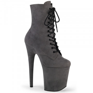 Pleaser FLAMINGO-1020FS Grey Faux Suede/Grey Faux
