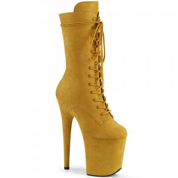 Pleaser FLAMINGO-1050FS Mustard Faux Suede/Mustard
