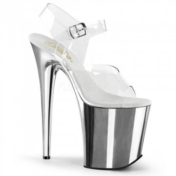 Pleaser FLAMINGO-808 Cromo Argento 38