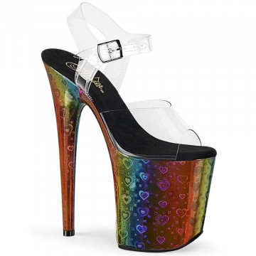 Pleaser FLAMINGO-808WR Clr/Rainbow Hologram Wrappe