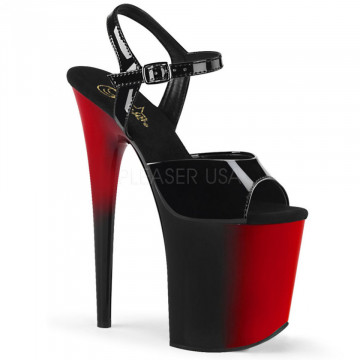 Pleaser FLAMINGO-809BR Blk Pat/Red-Blk