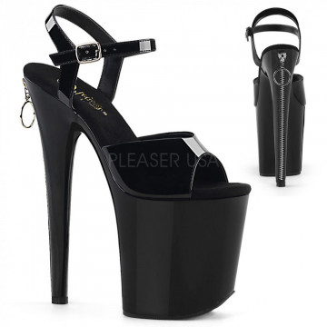 Pleaser FLAMINGO-809Z Blk Pat/Blk