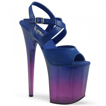 Pleaser FLAMINGO-822T Blue Faux Leather/Blue-Purpl
