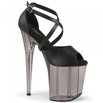 Pleaser FLAMINGO-840T Blk Faux Leather/Blk Matte
