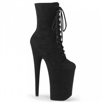Pleaser INFINITY-1020FS Blk Faux Suede/Blk Faux Su