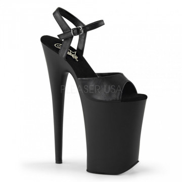 Pleaser INFINITY-909 Blk Faux Leather/Blk Matte
