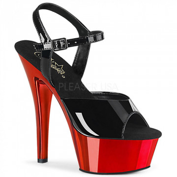 Pleaser KISS-209 Blk Pat/Red Chrome