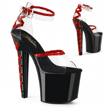 Pleaser LOVESICK-712 Clr-Red/Blk-Red